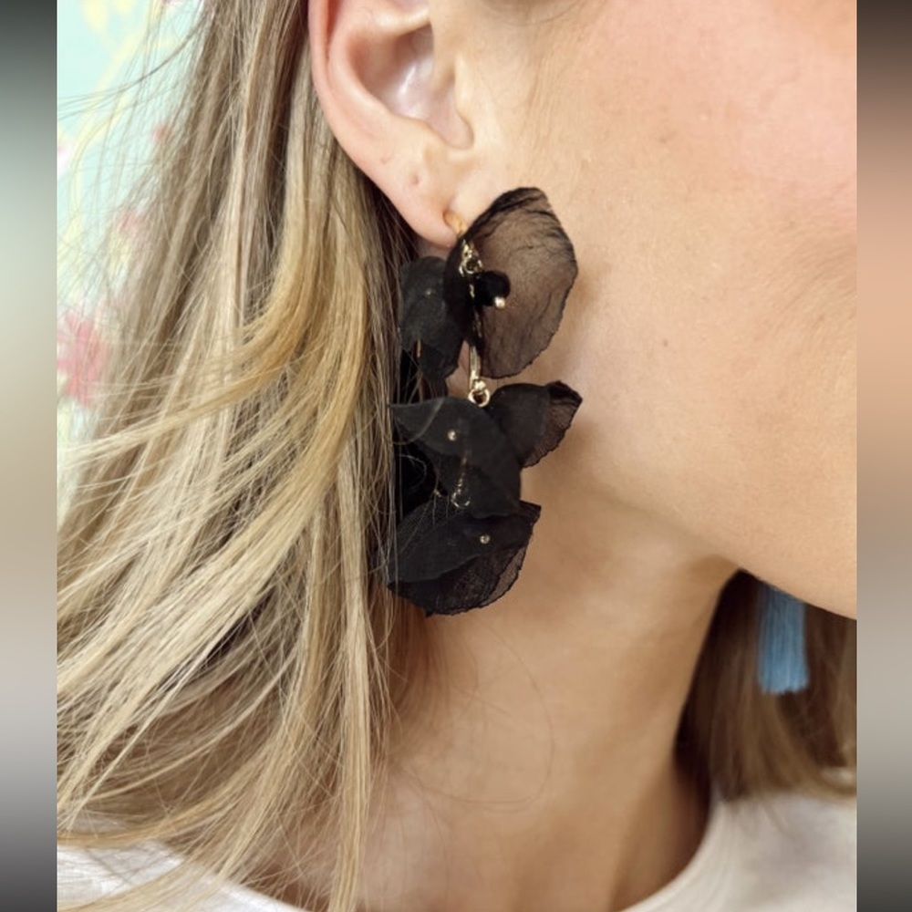 Light as Ever Black and Gold Earrings. Brand New